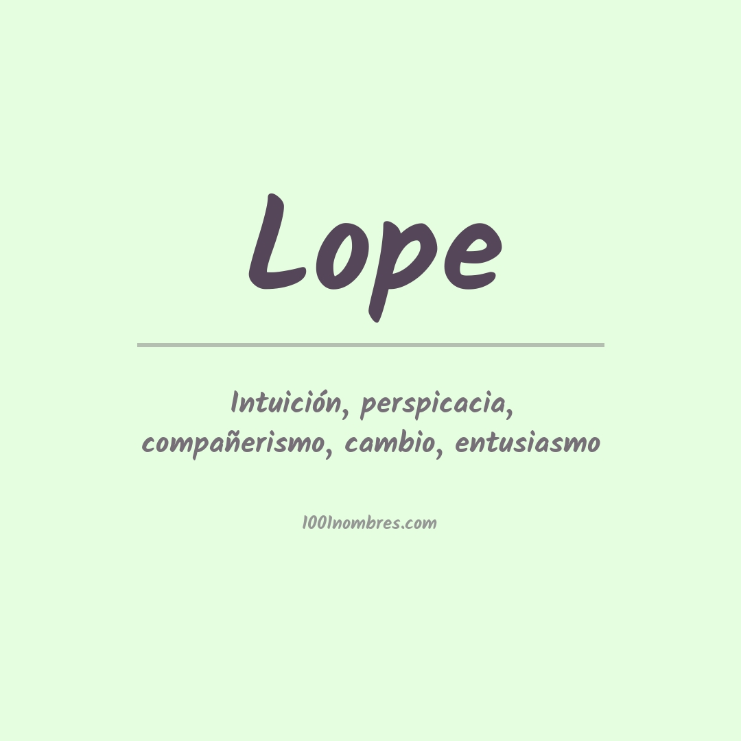 Significado del nombre Lope Significado del nombre Lope