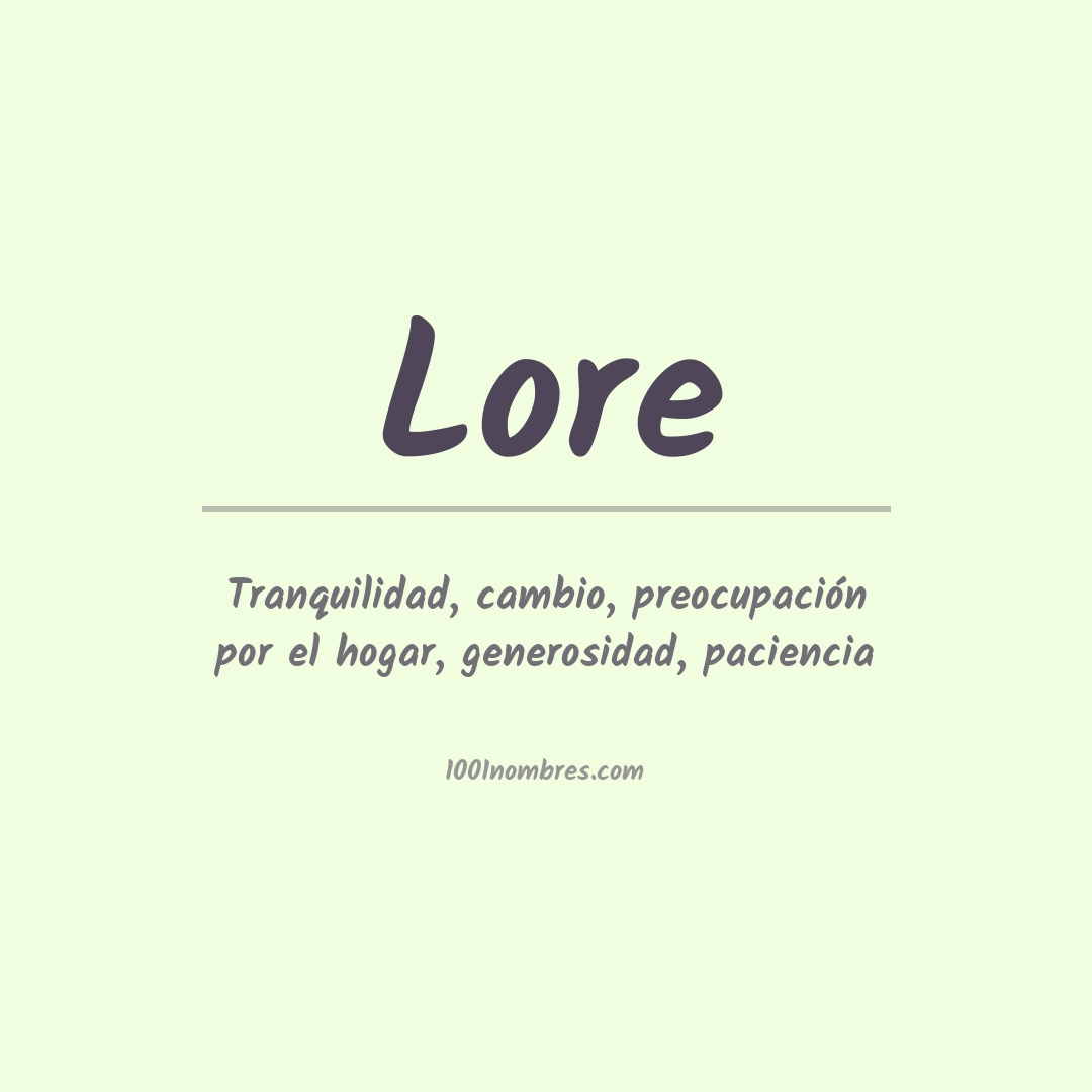 Significado del nombre Lore