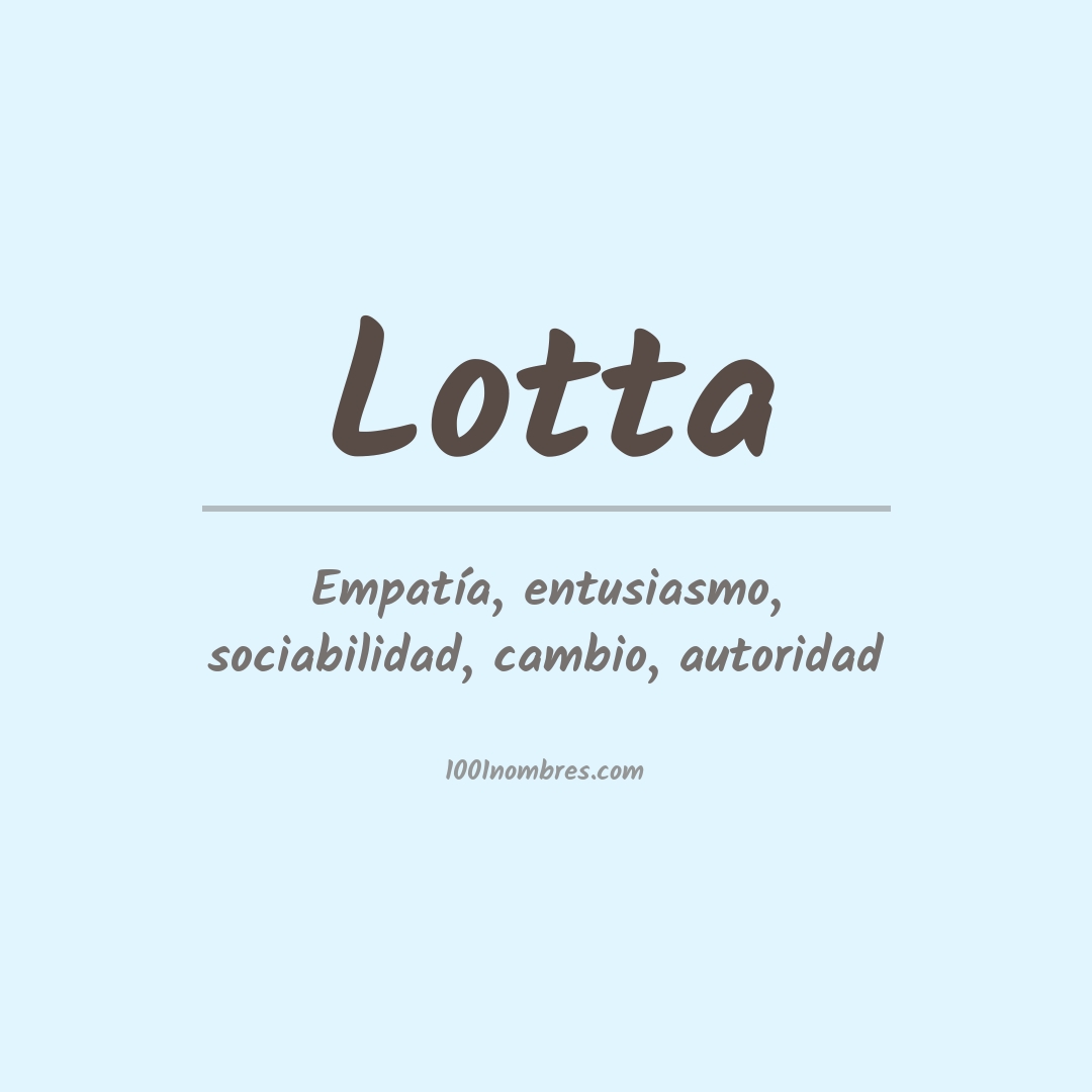 Significado del nombre Lotta Significado del nombre Lotta