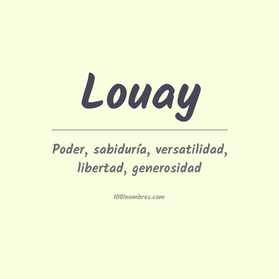 Significado del nombre Louay Significado del nombre Louay