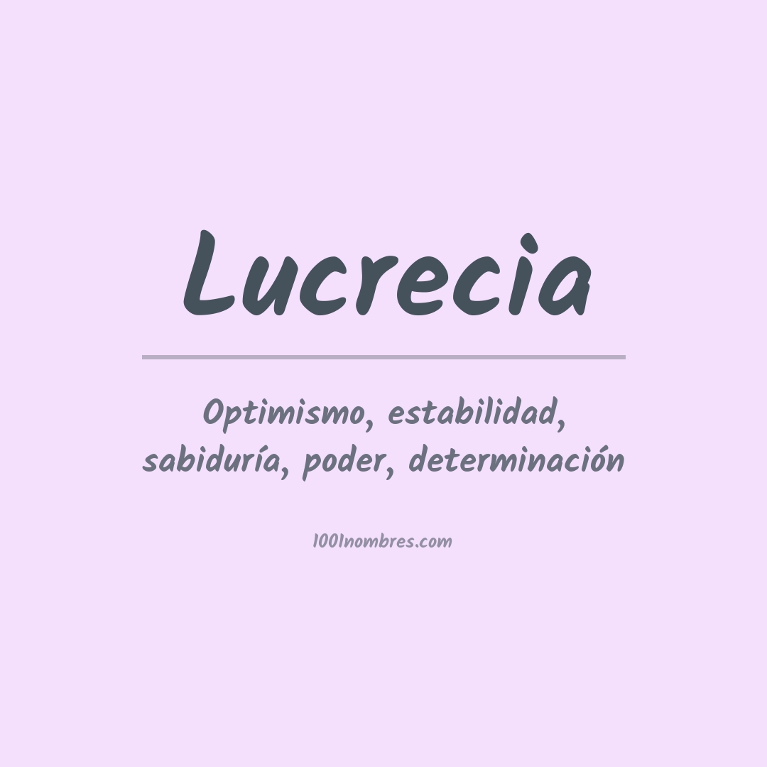 Significado del nombre Lucrecia