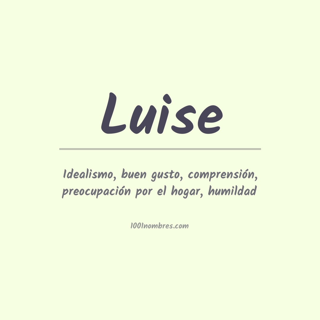 Significado del nombre Luise