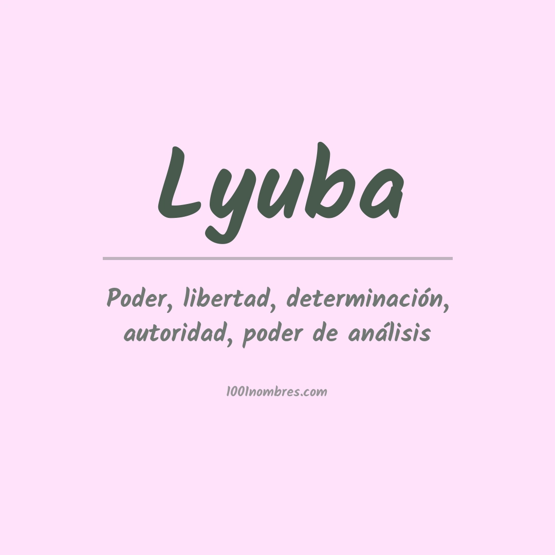 Significado del nombre Lyuba