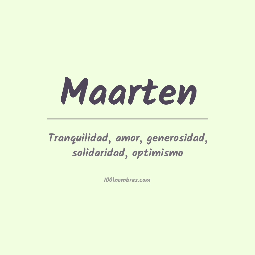 Significado del nombre Maarten