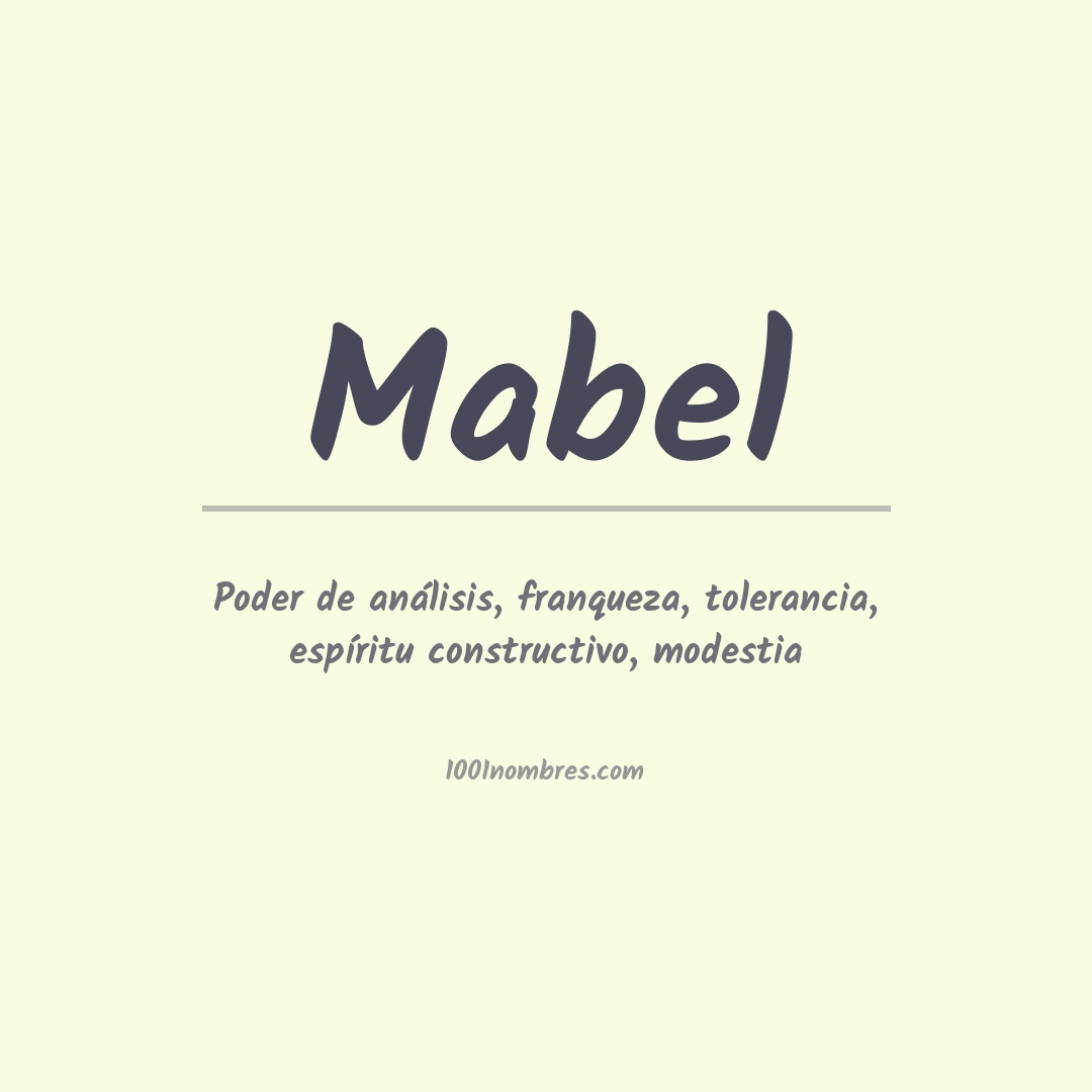 Significado del nombre Mabel