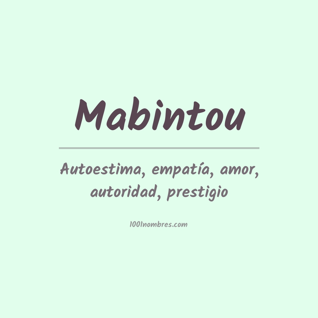 Significado del nombre Mabintou Significado del nombre Mabintou
