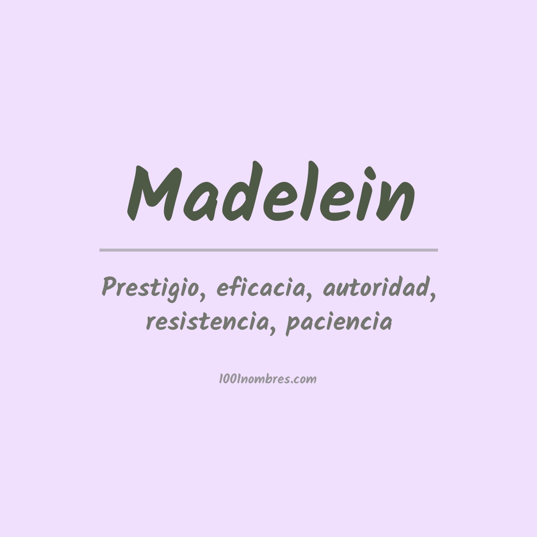 Significado del nombre Madelein