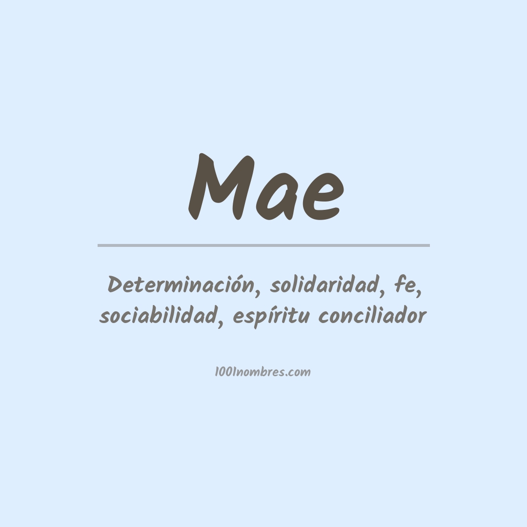 Significado del nombre Mae