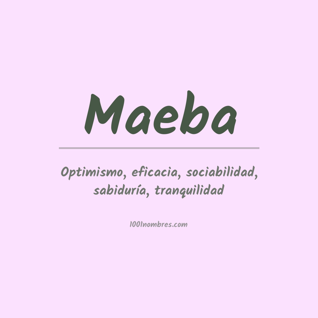 Significado del nombre Maeba Significado del nombre Maeba