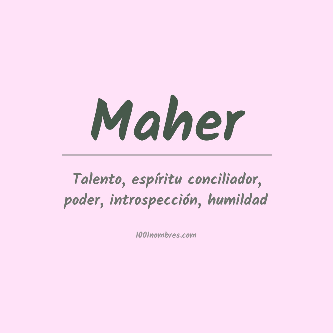 Significado del nombre Maher