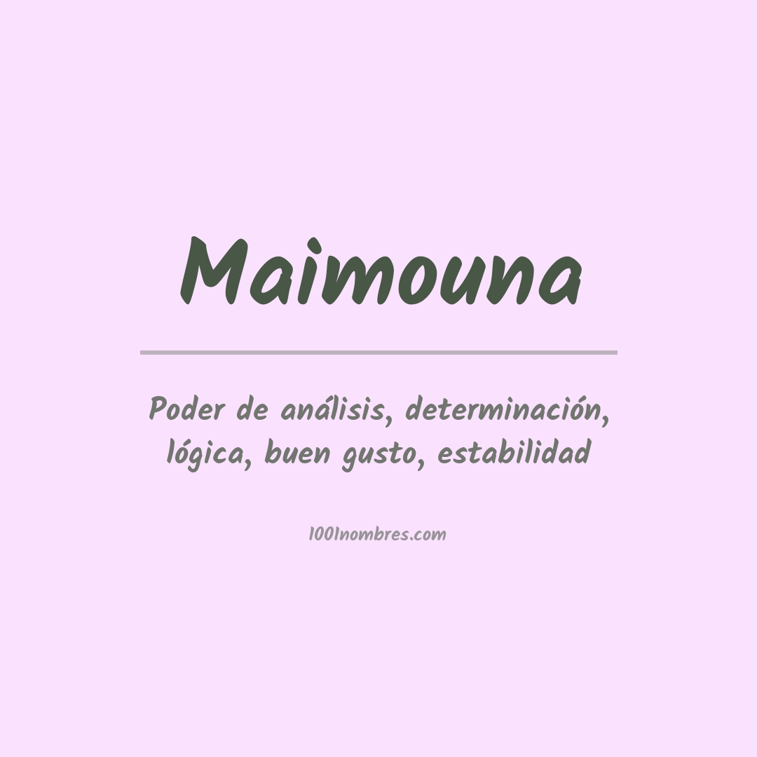 Significado del nombre Maimouna