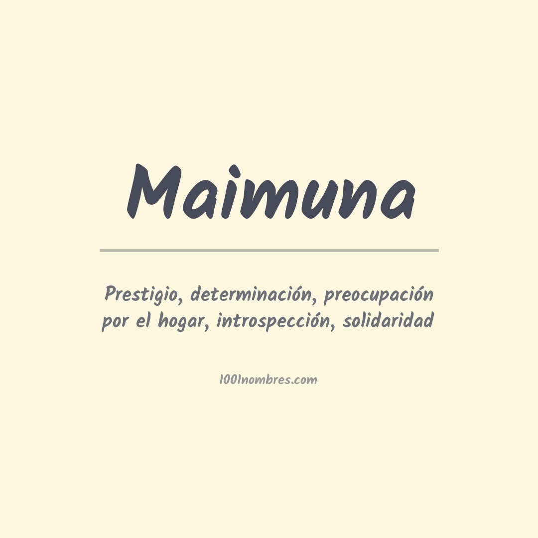 Significado del nombre Maimuna