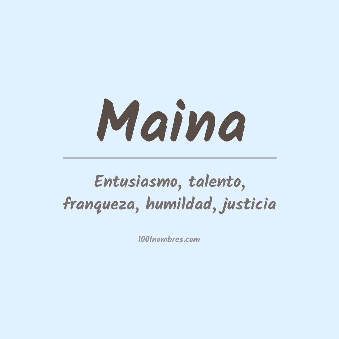 Significado del nombre Maina