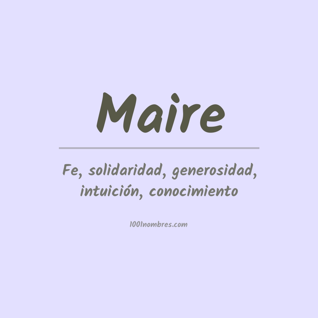 Significado del nombre Maire