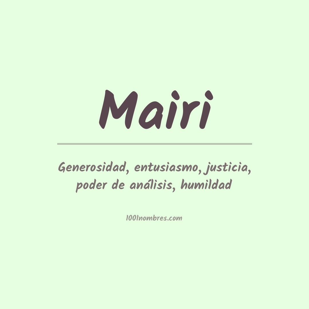 Significado del nombre Mairi