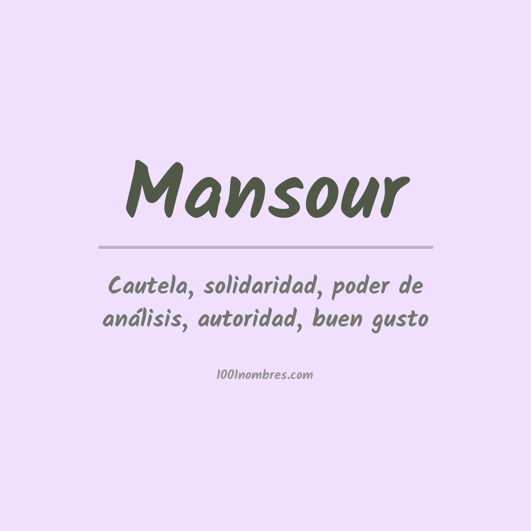 Significado del nombre Mansour