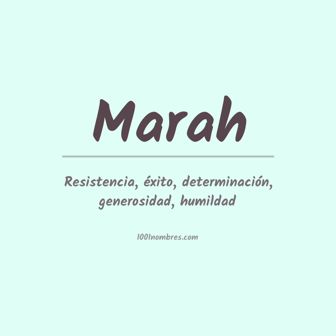 Significado del nombre Marah