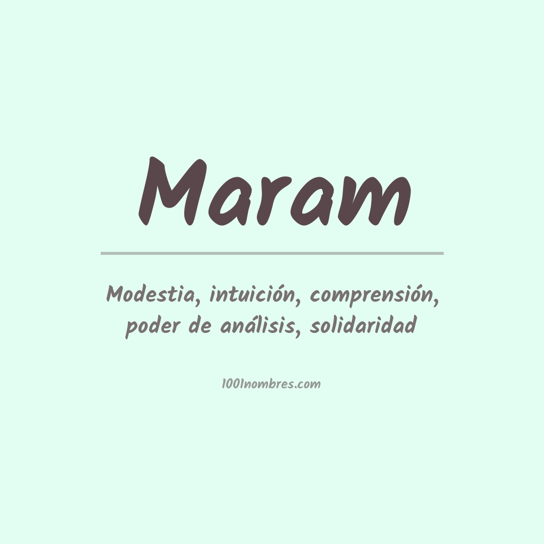 Significado del nombre Maram