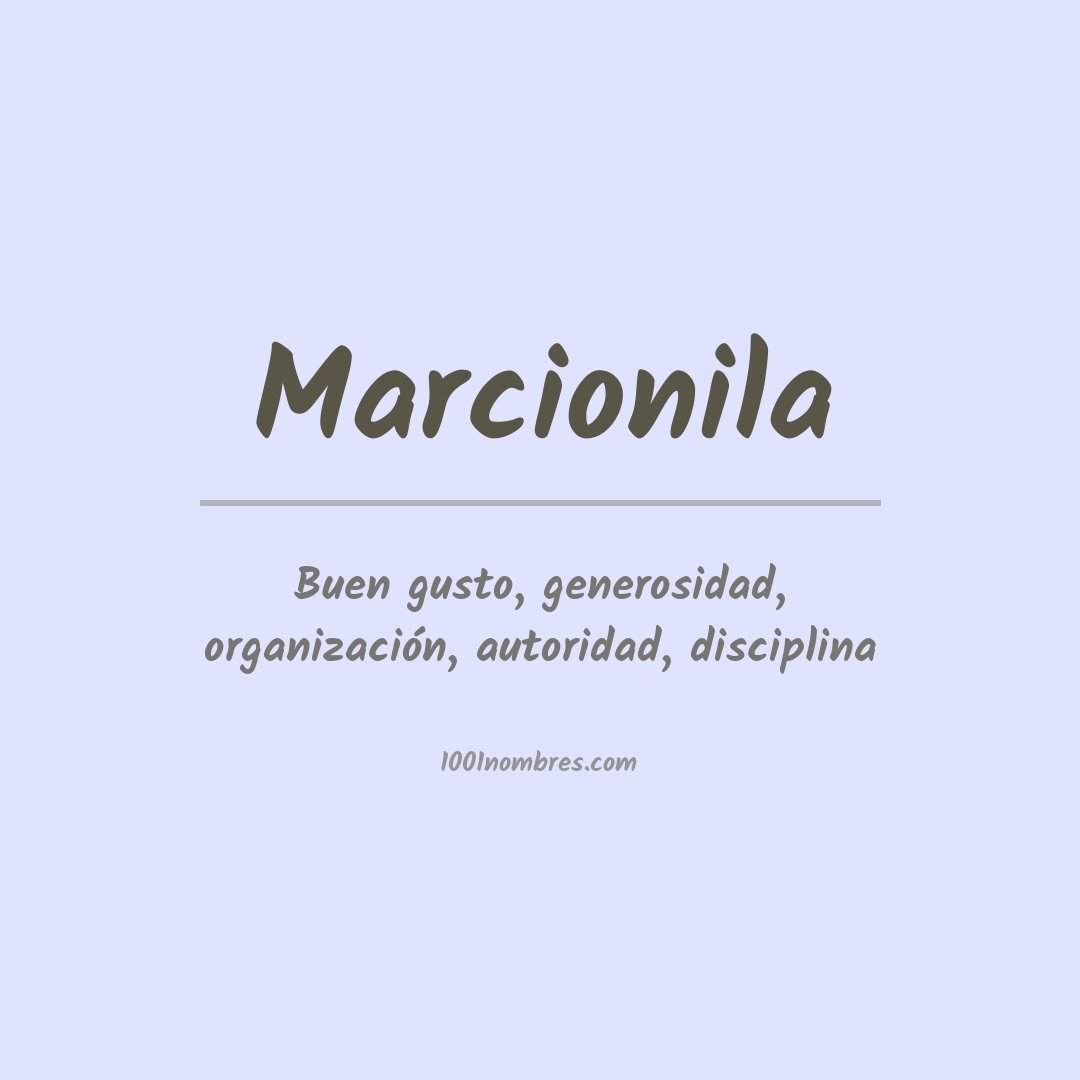 Significado del nombre Marcionila