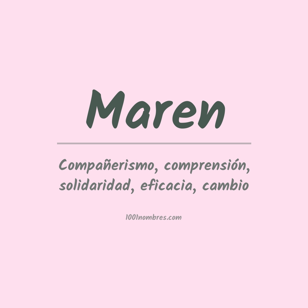 Significado del nombre Maren