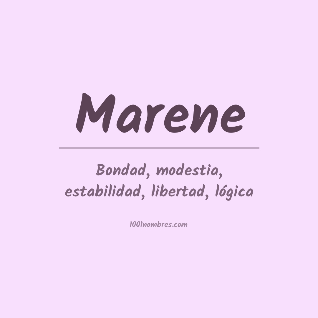 Significado del nombre Marene Significado del nombre Marene