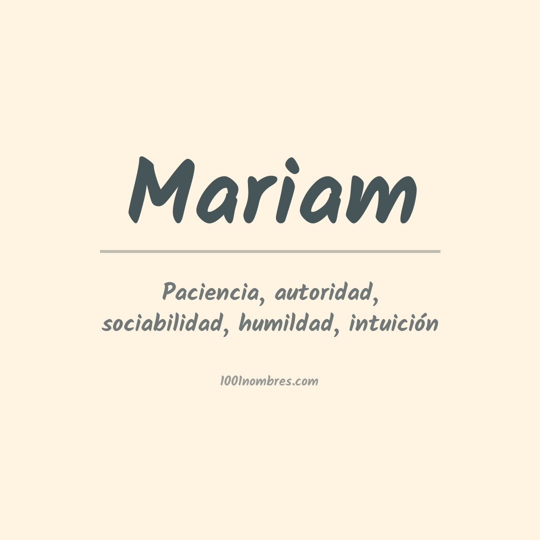 Significado del nombre Mariam
