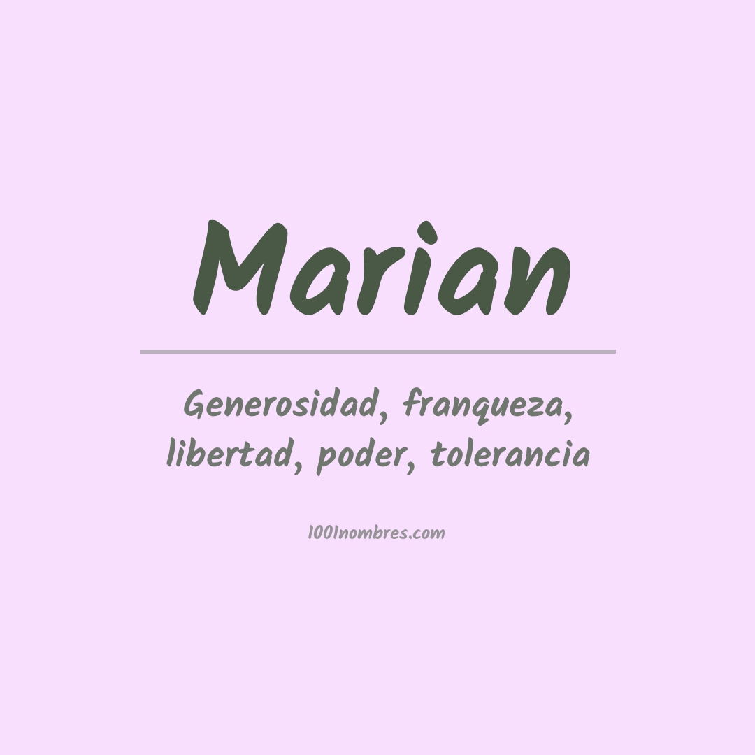 Significado del nombre Marian