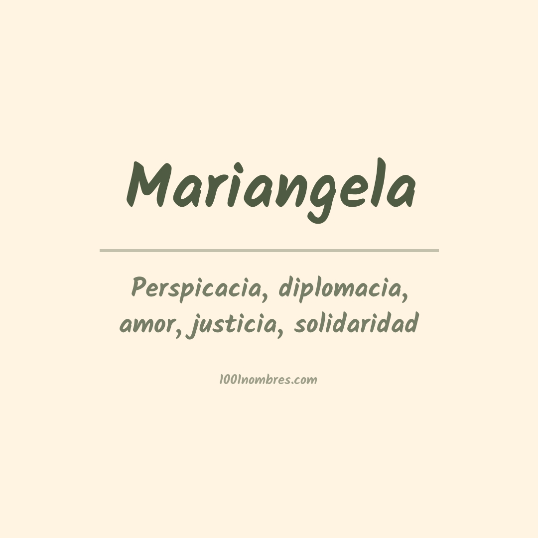 Significado del nombre Mariangela