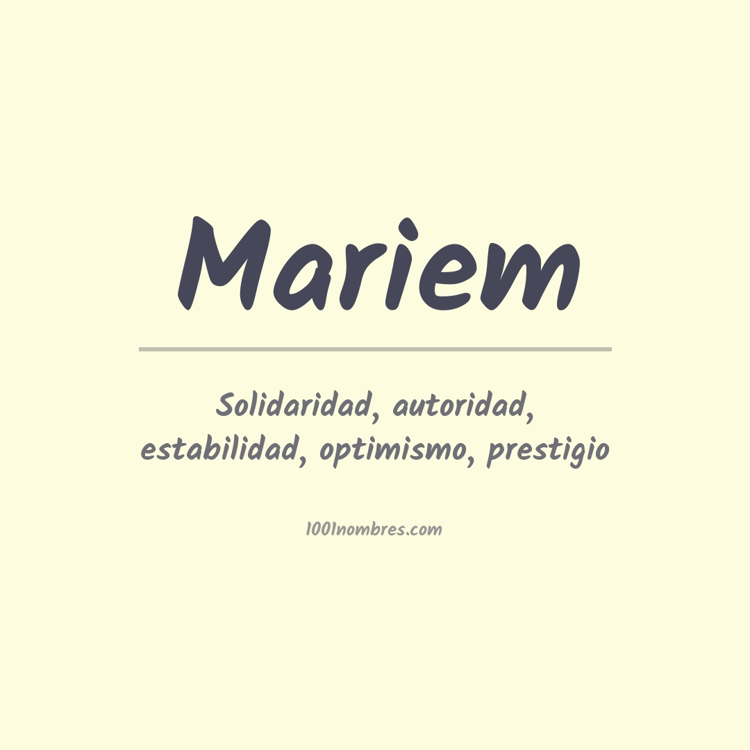 Significado del nombre Mariem