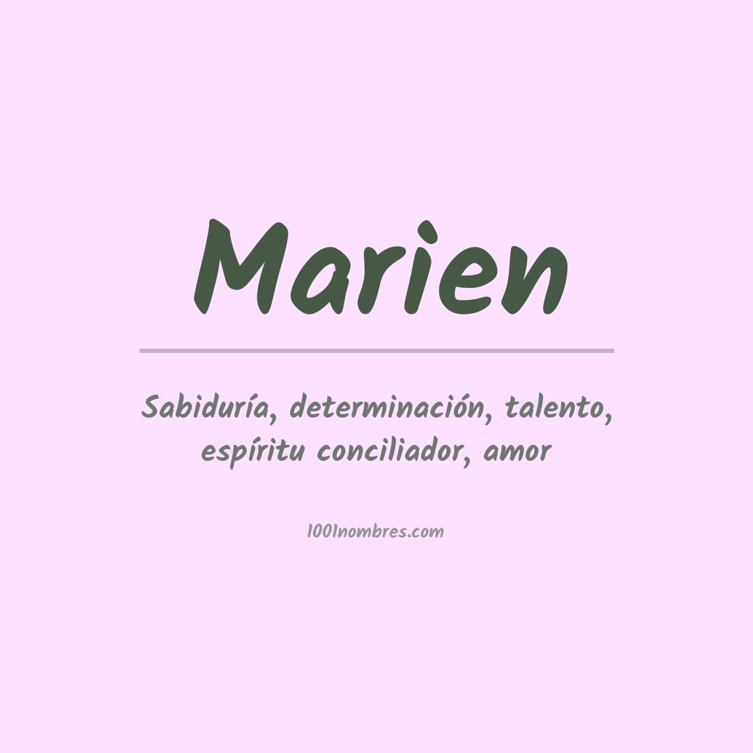 Significado del nombre Marien