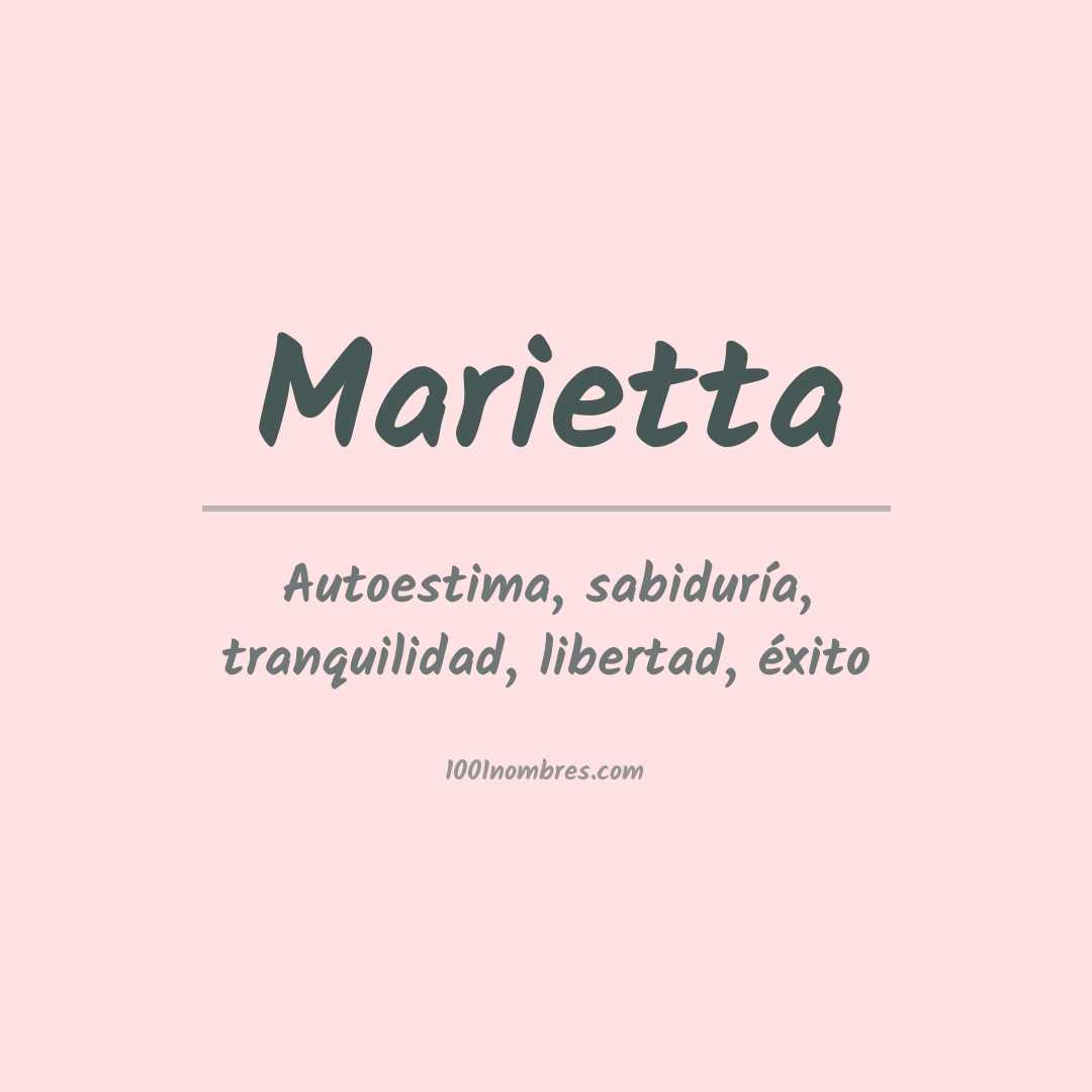 Significado del nombre Marietta