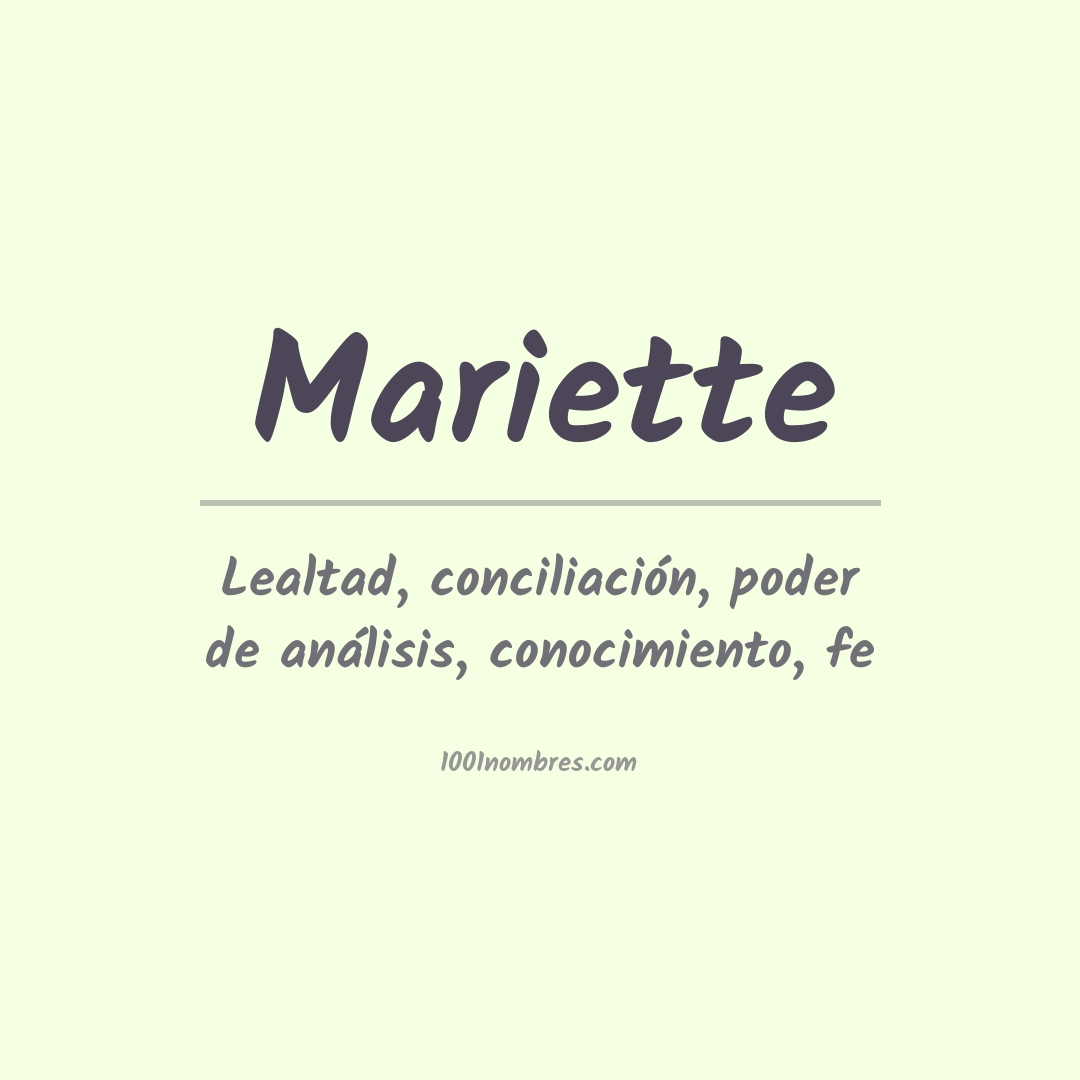 Significado del nombre Mariette