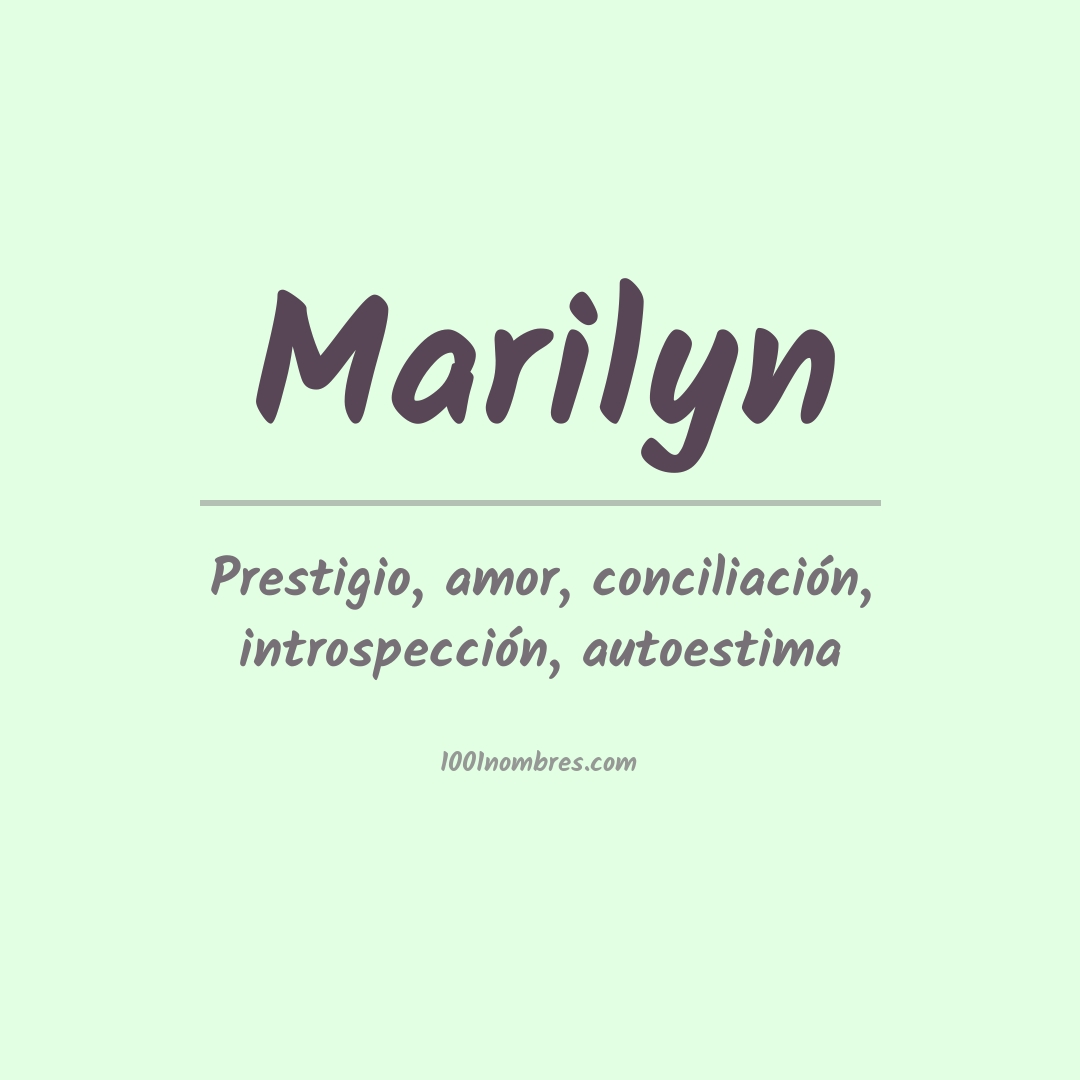 Significado del nombre Marilyn