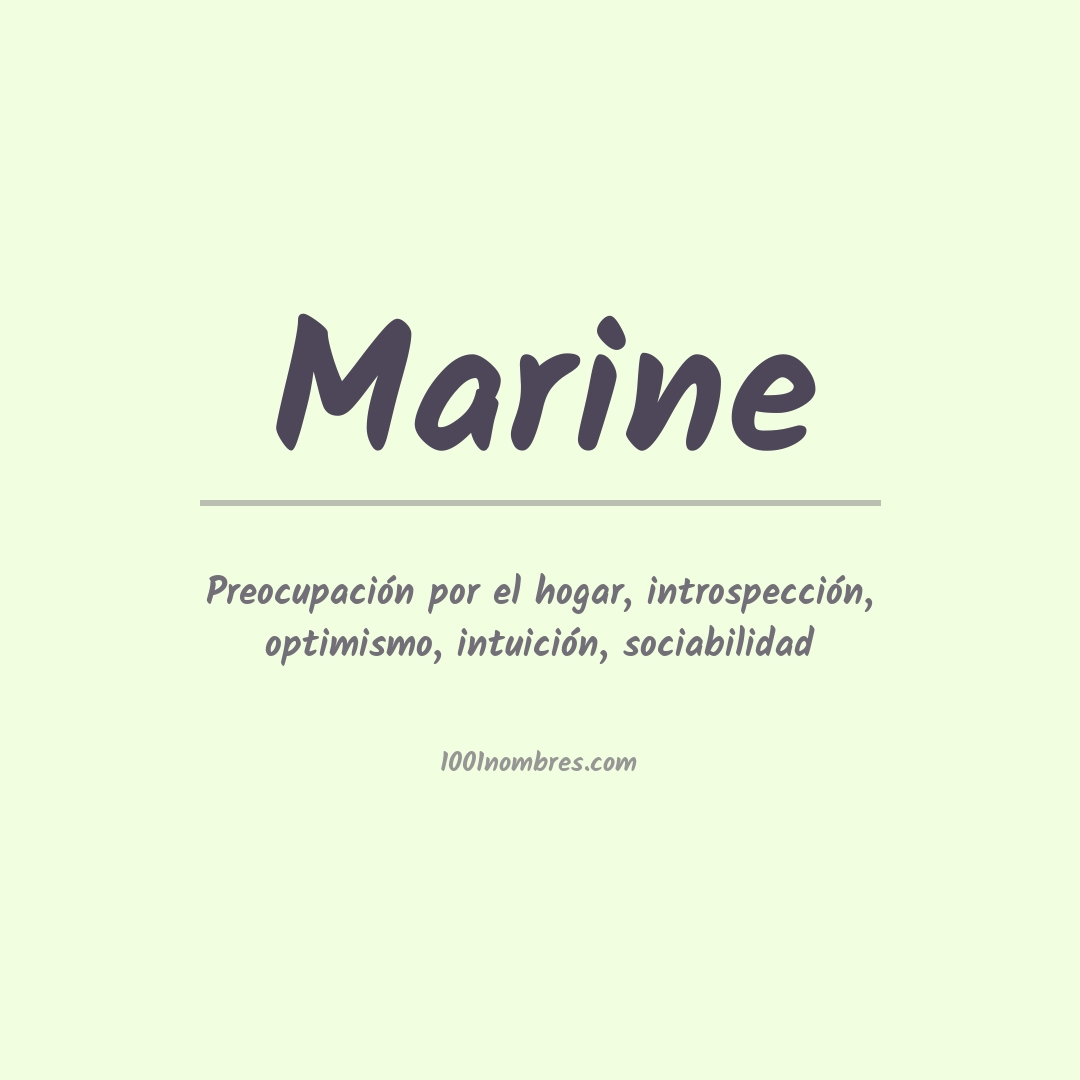 Significado del nombre Marine