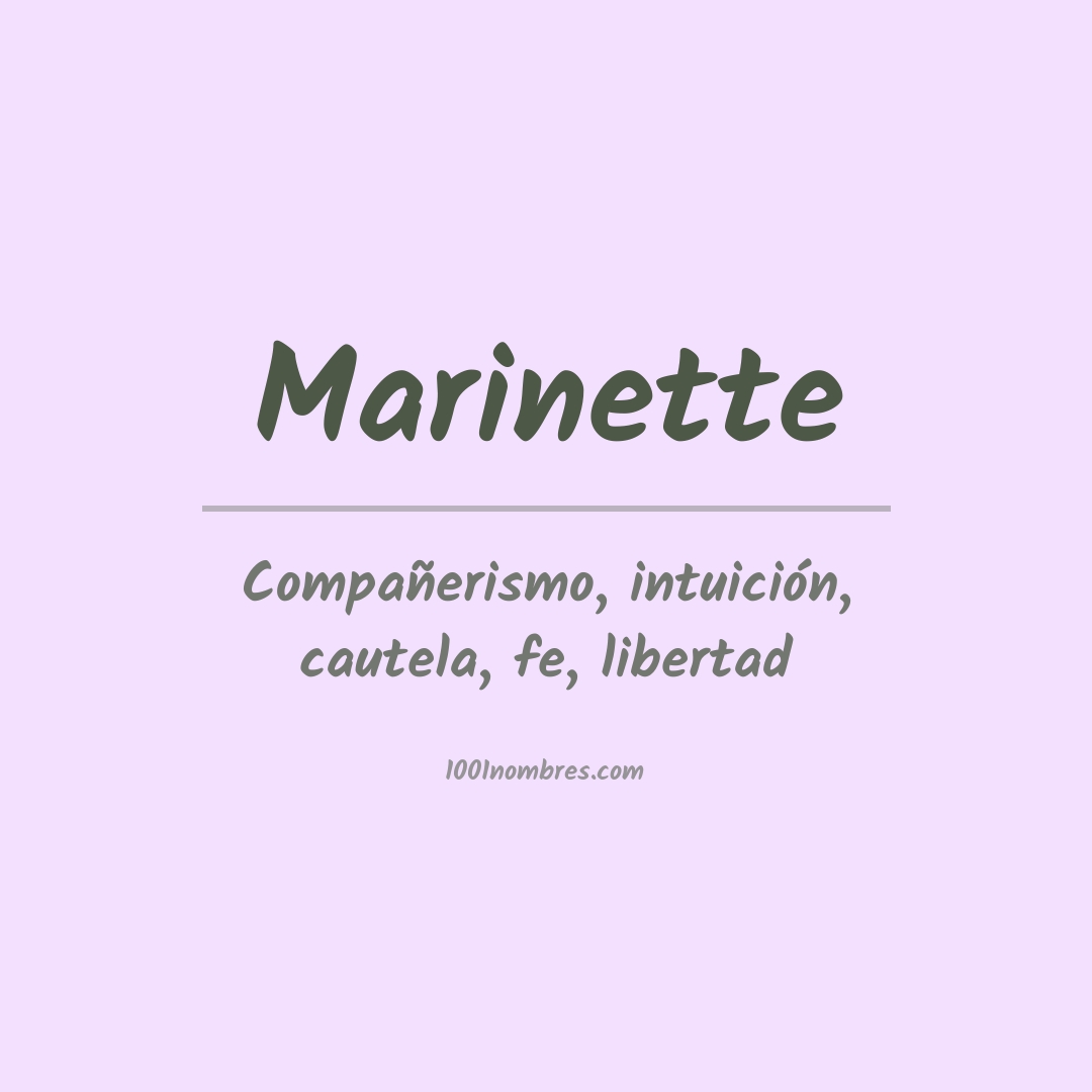 Significado del nombre Marinette