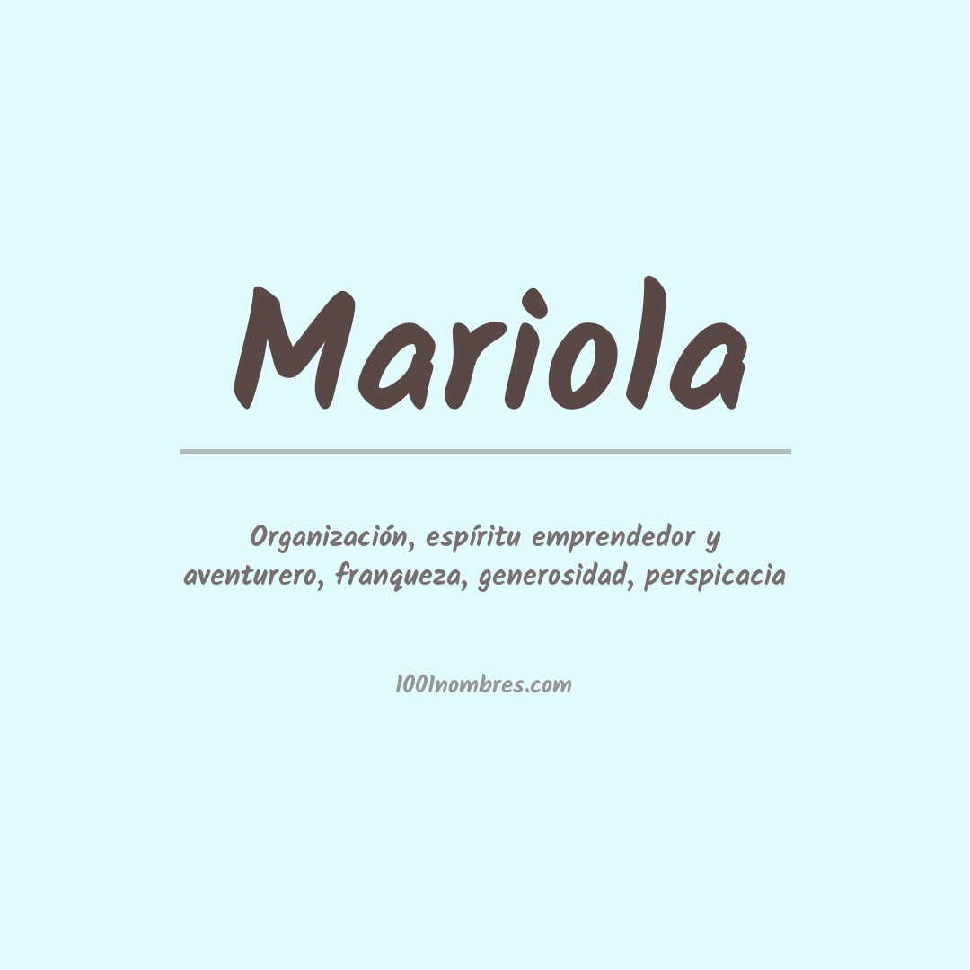 Significado del nombre Mariola