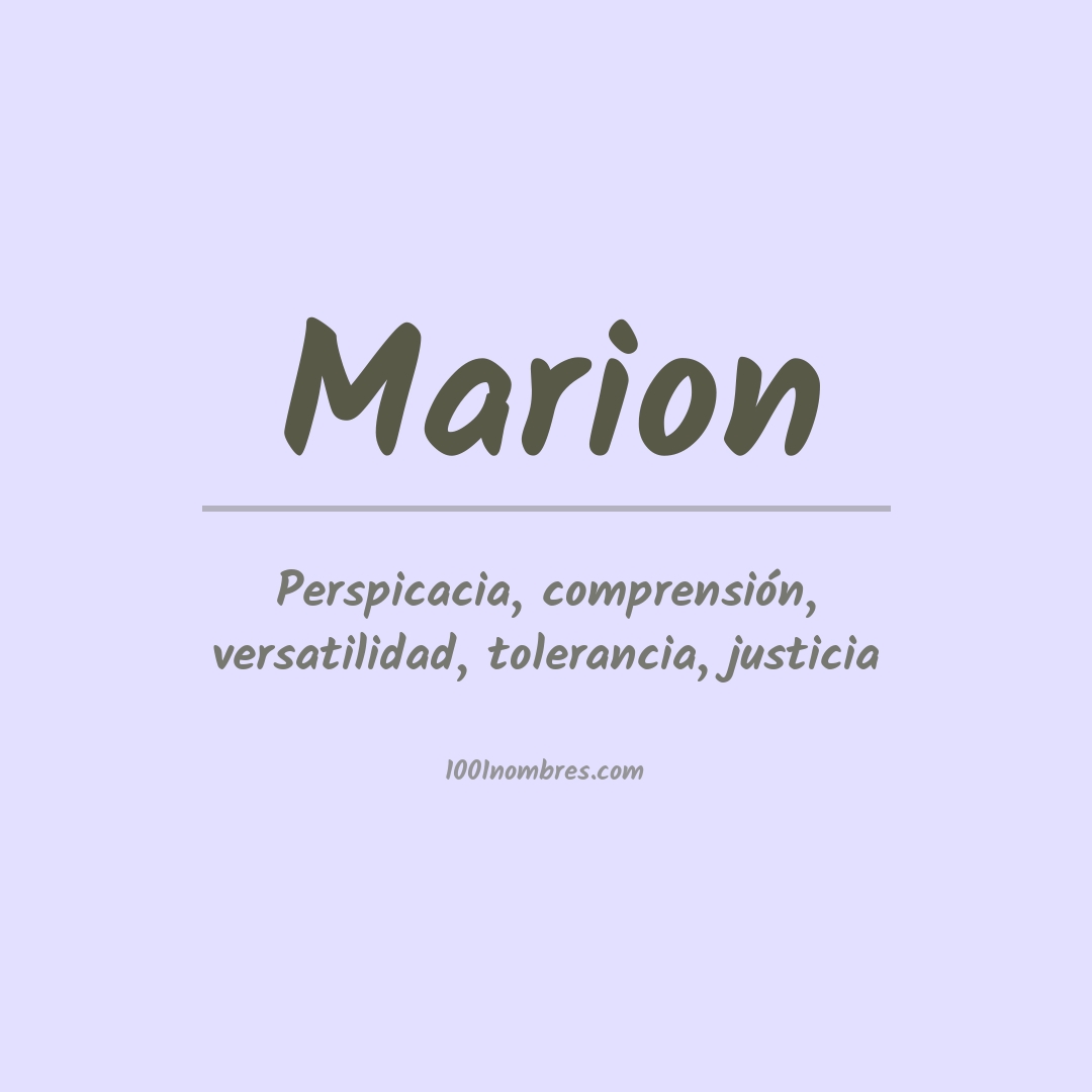 Significado del nombre Marion
