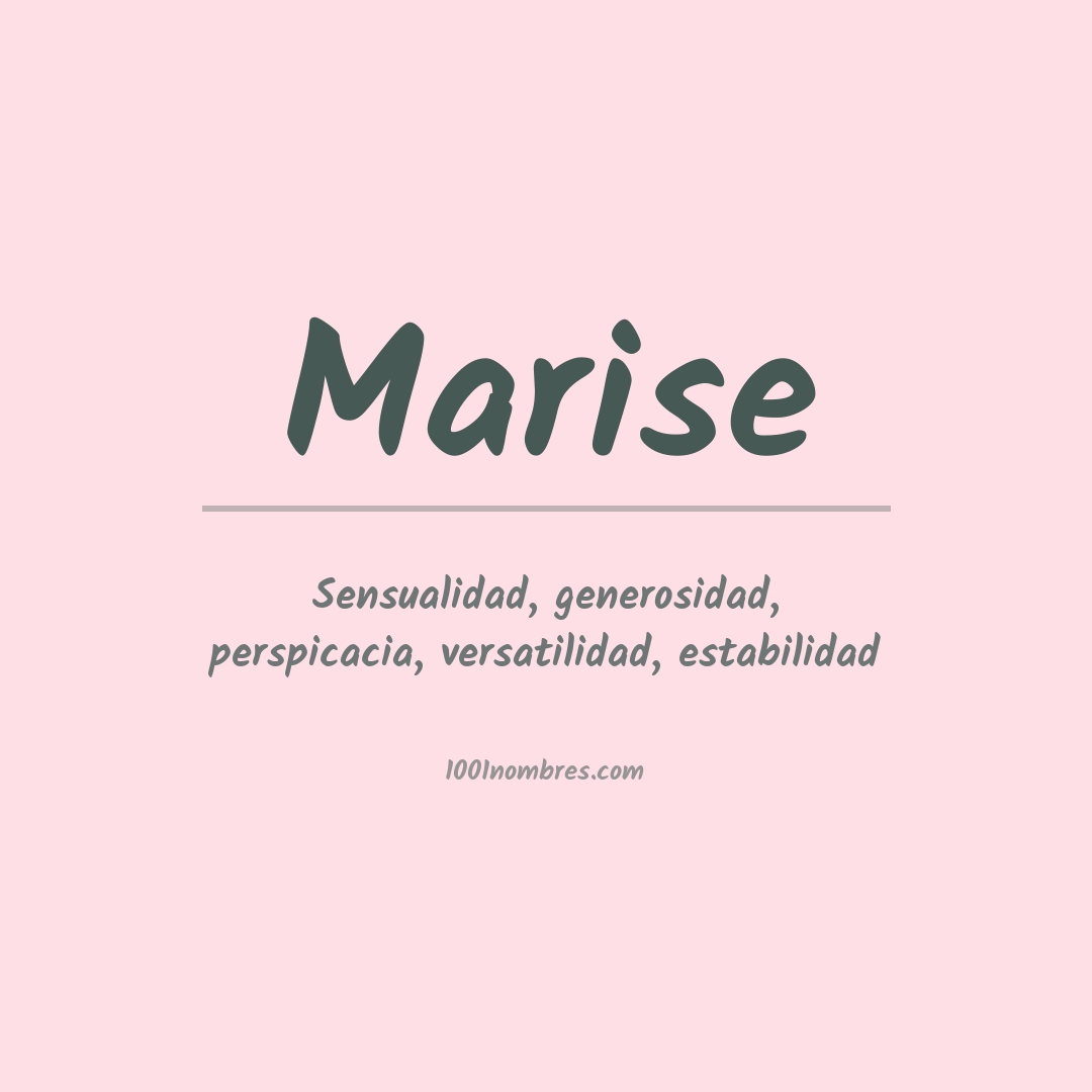 Significado del nombre Marise