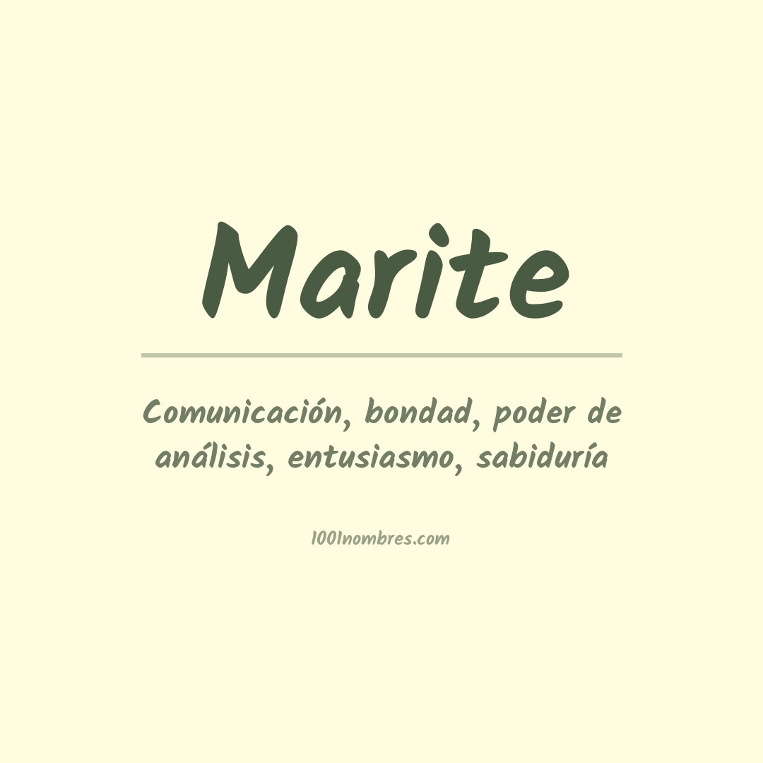 Significado del nombre Marite Significado del nombre Marite