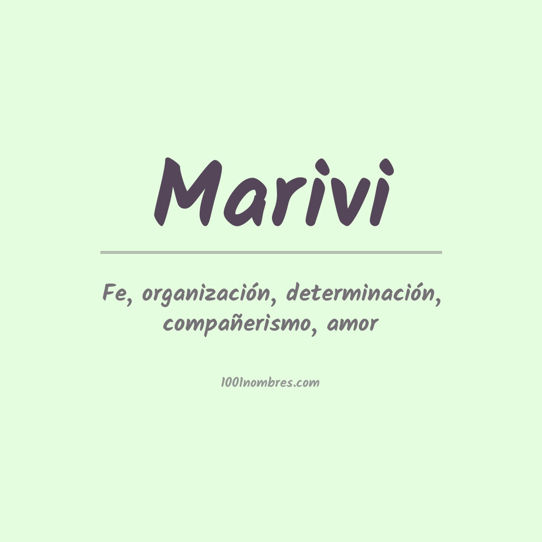 Significado del nombre Marivi Significado del nombre Marivi