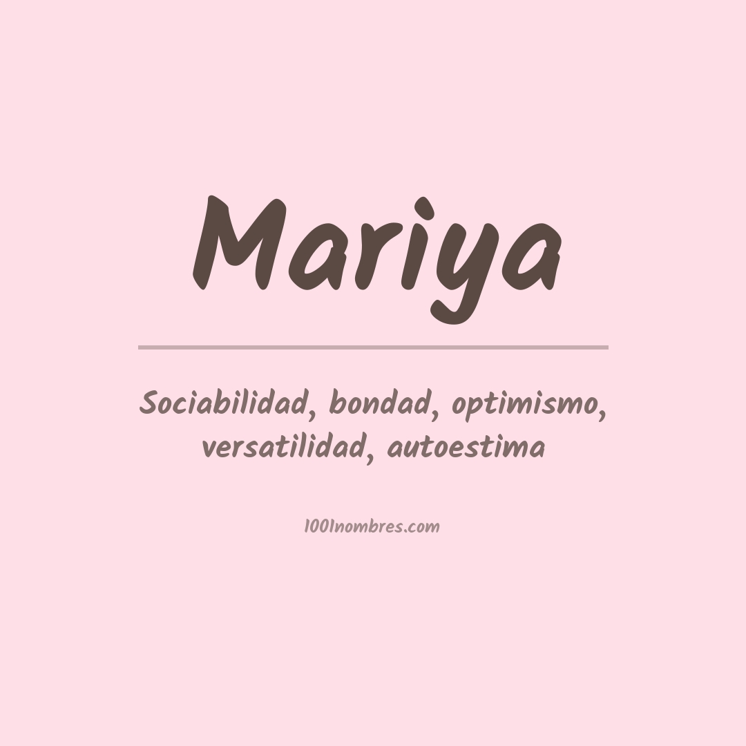 Significado del nombre Mariya
