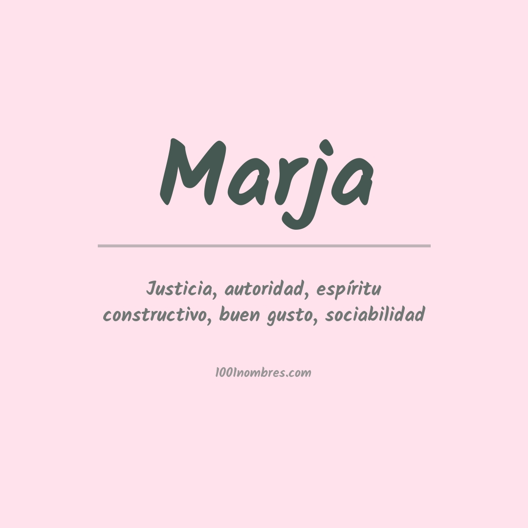 Significado del nombre Marja