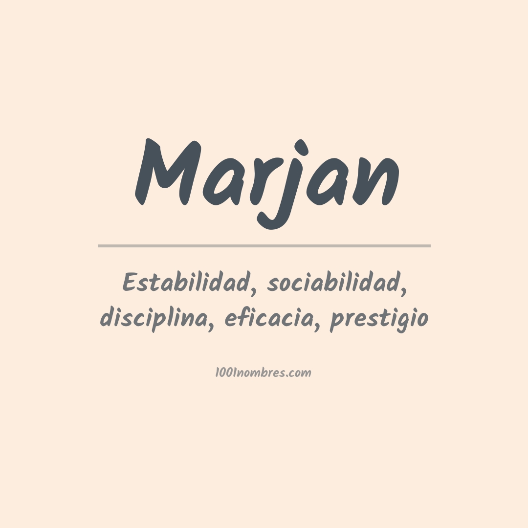 Significado del nombre Marjan Significado del nombre Marjan