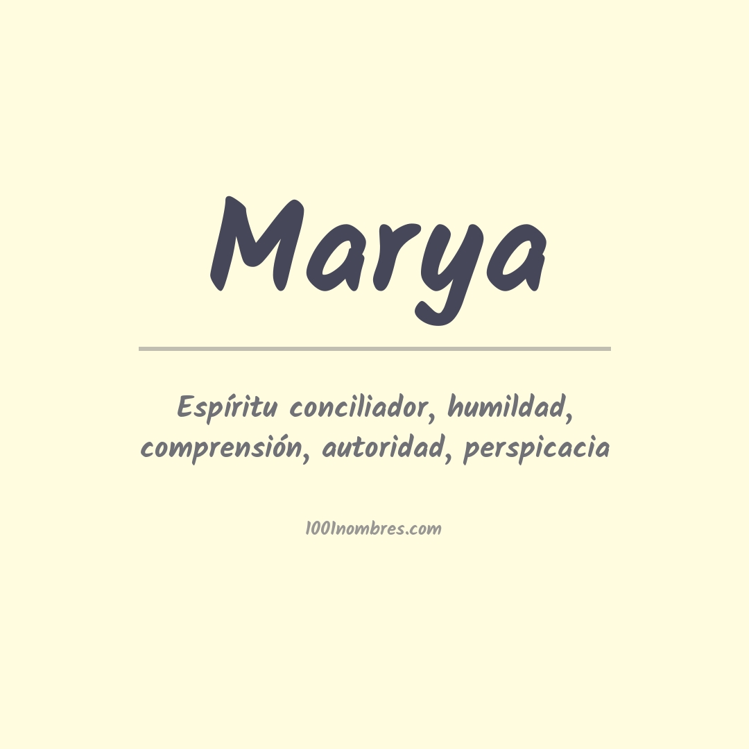 Significado del nombre Marya