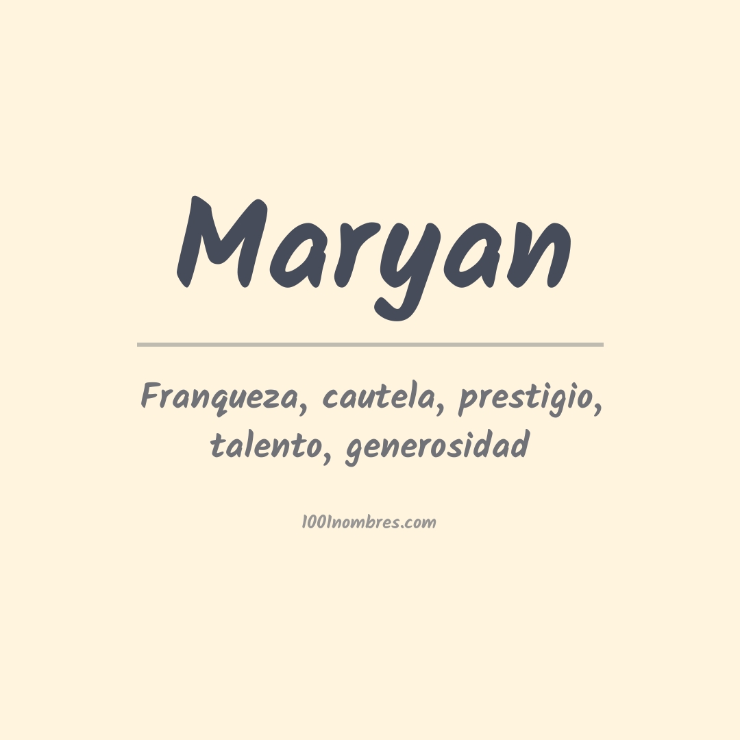 Significado del nombre Maryan