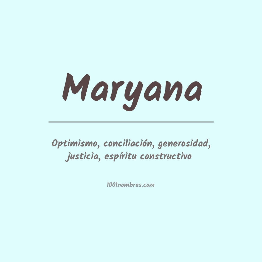 Significado del nombre Maryana