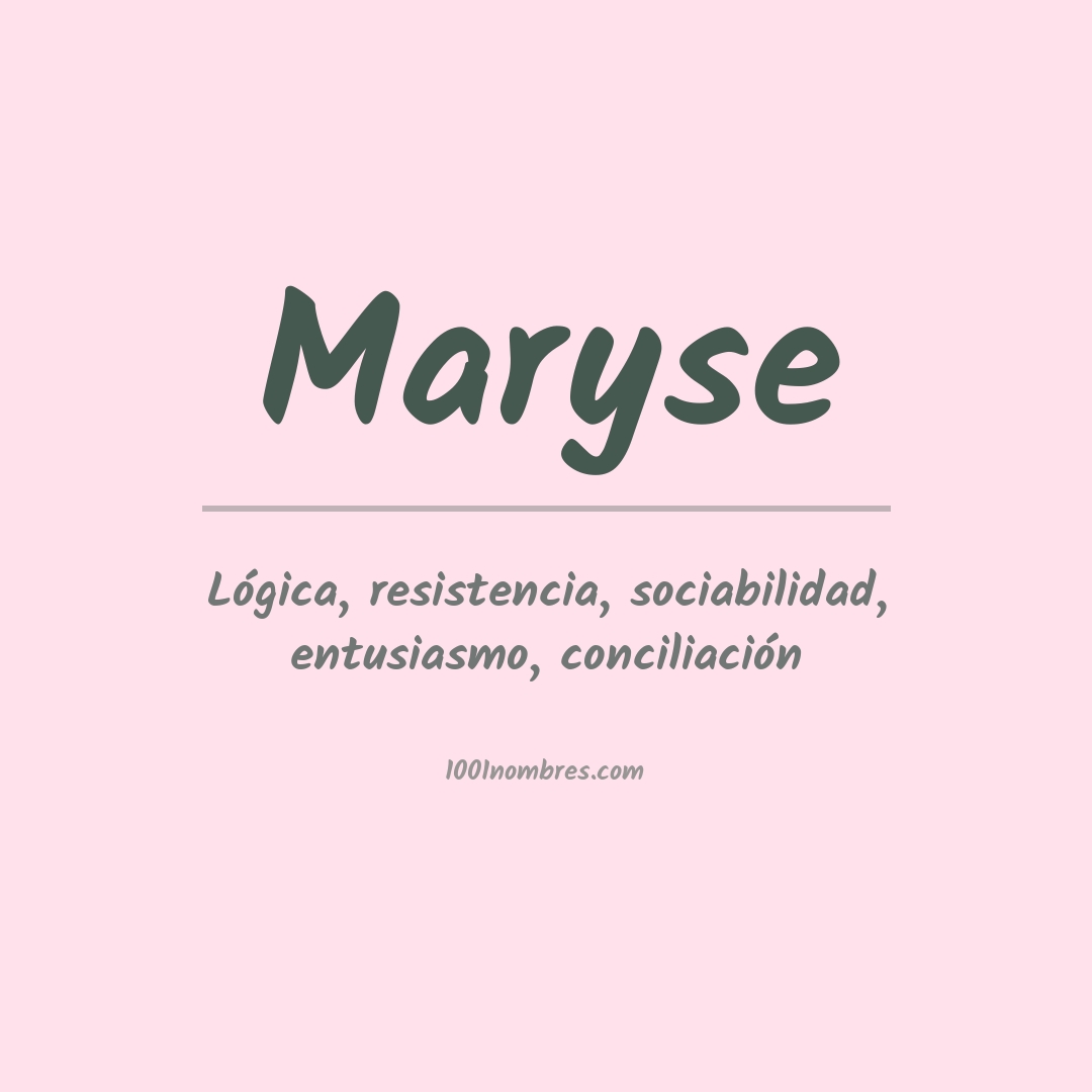 Significado del nombre Maryse