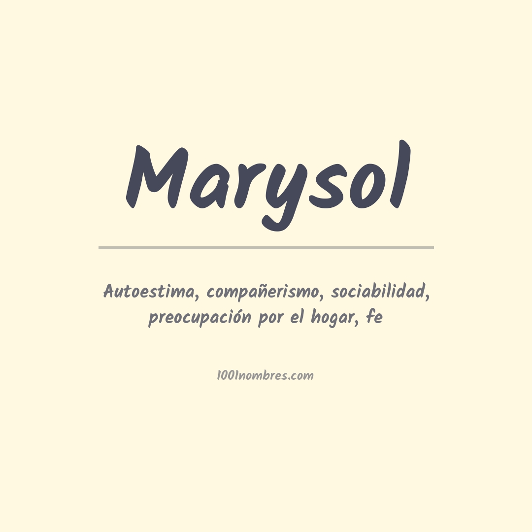 Significado del nombre Marysol