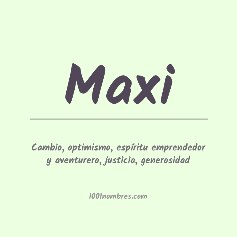 Significado del nombre Maxi Significado del nombre Maxi