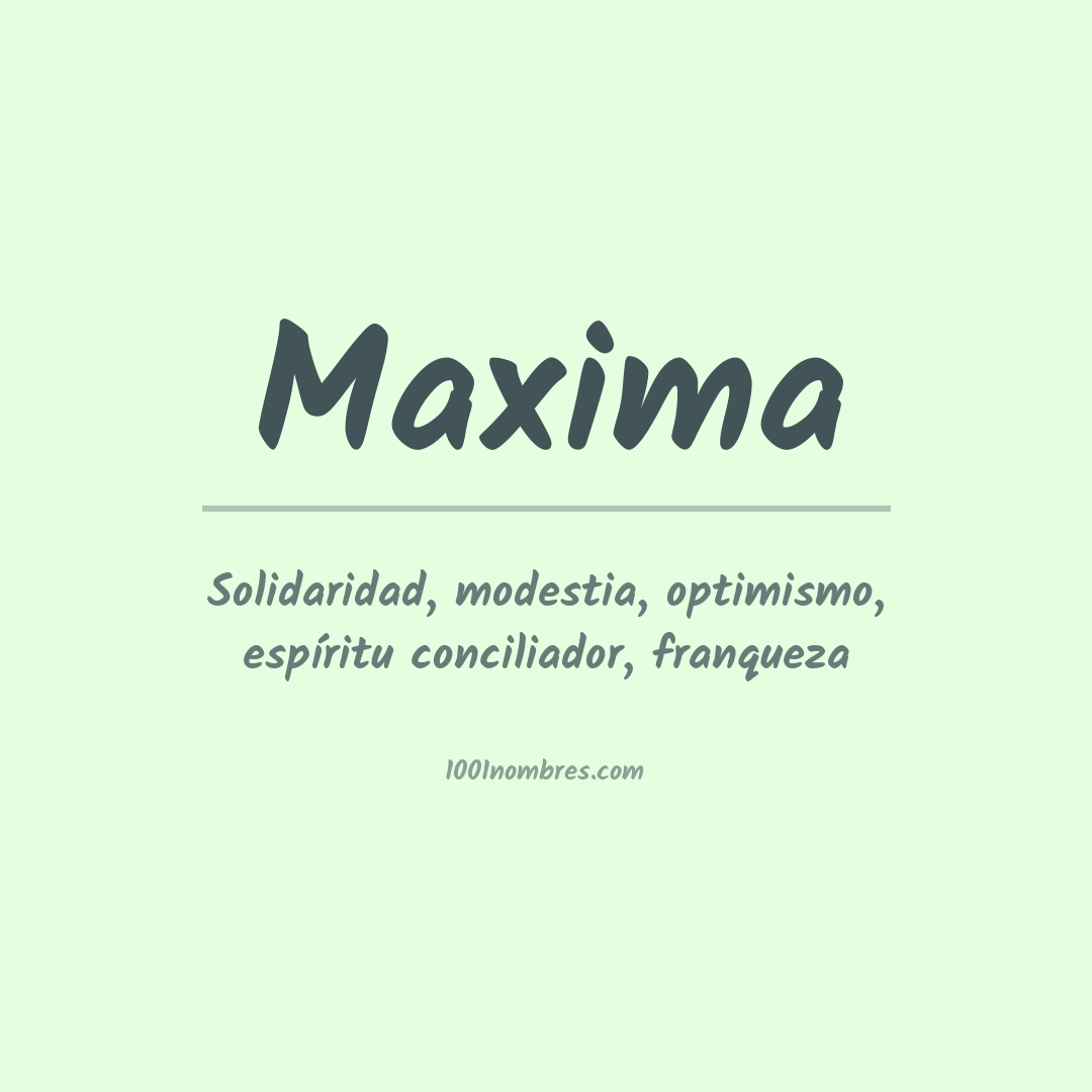 Significado del nombre Maxima